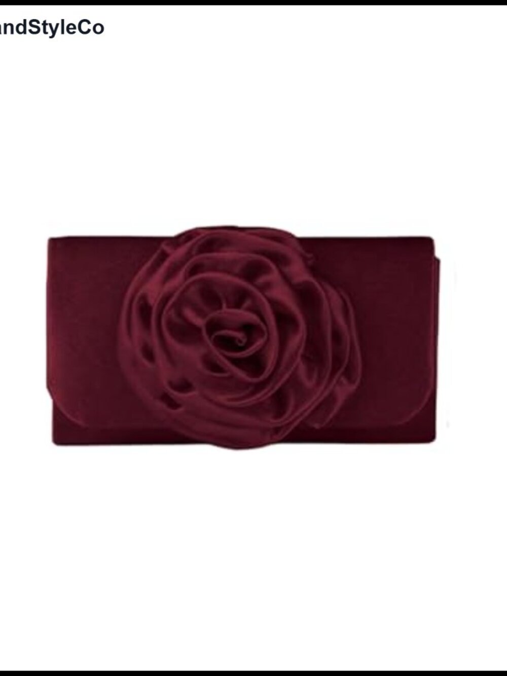 Satin Evening Bag Clutch 3D Rose Floral Wedding Party Purse